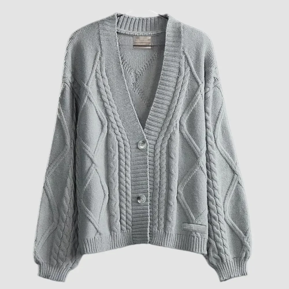 Taylor Swift The Tortured Poets Department Cardigan M/L Gray Cable Knit
